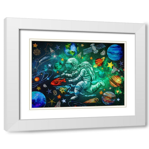 Star Search White Modern Wood Framed Art Print with Double Matting by The Font Diva