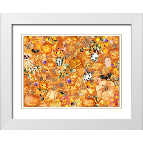 This is Halloween White Modern Wood Framed Art Print with Double Matting by The Font Diva