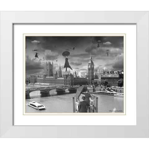 Blown Away BW White Modern Wood Framed Art Print with Double Matting by Barbey, Thomas