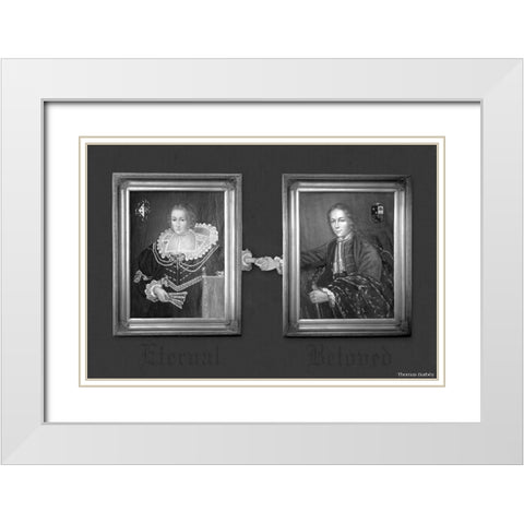 Eternal Beloved White Modern Wood Framed Art Print with Double Matting by Barbey, Thomas