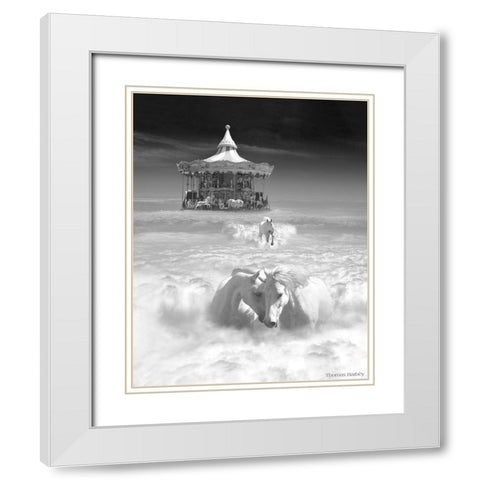 Horsing Around Vertical White Modern Wood Framed Art Print with Double Matting by Barbey, Thomas
