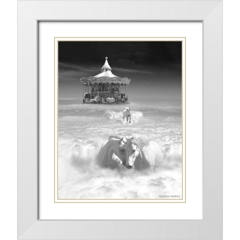 Horsing Around Vertical White Modern Wood Framed Art Print with Double Matting by Barbey, Thomas