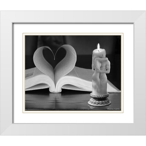 Love Story White Modern Wood Framed Art Print with Double Matting by Barbey, Thomas