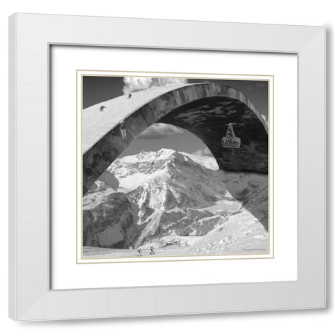 Over the Hill White Modern Wood Framed Art Print with Double Matting by Barbey, Thomas