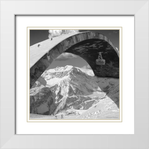 Over the Hill White Modern Wood Framed Art Print with Double Matting by Barbey, Thomas