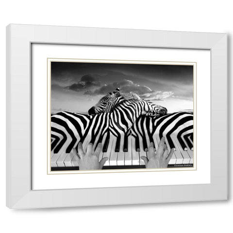 Piano Peace White Modern Wood Framed Art Print with Double Matting by Barbey, Thomas