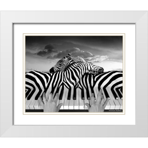 Piano Peace White Modern Wood Framed Art Print with Double Matting by Barbey, Thomas