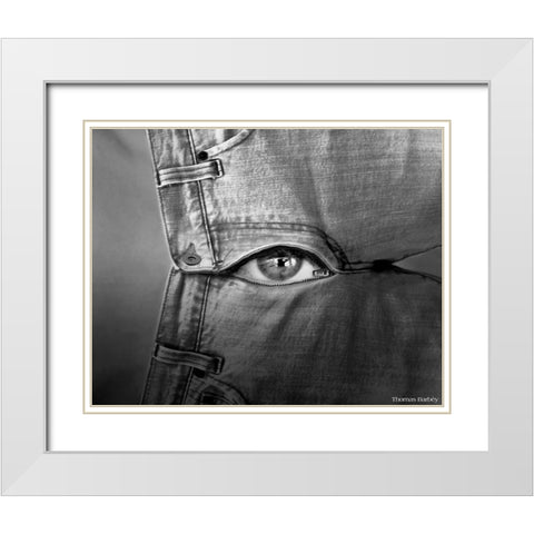 Private Eye White Modern Wood Framed Art Print with Double Matting by Barbey, Thomas
