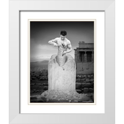 Self Made Man White Modern Wood Framed Art Print with Double Matting by Barbey, Thomas