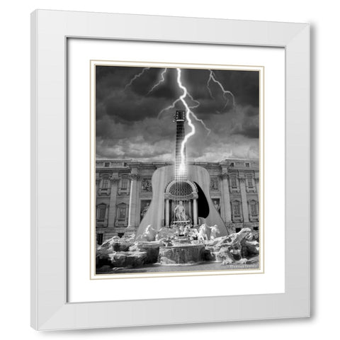 Striking A Chord White Modern Wood Framed Art Print with Double Matting by Barbey, Thomas