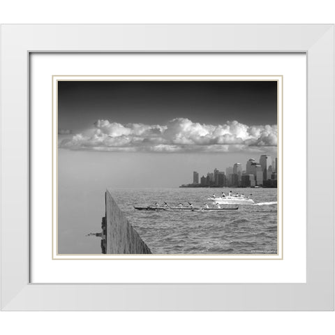 Very Sharp Left White Modern Wood Framed Art Print with Double Matting by Barbey, Thomas