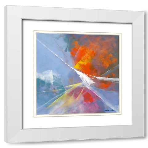 Dancing Purple White Modern Wood Framed Art Print with Double Matting by Leung, Thomas