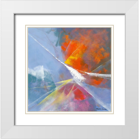 Dancing Purple White Modern Wood Framed Art Print with Double Matting by Leung, Thomas