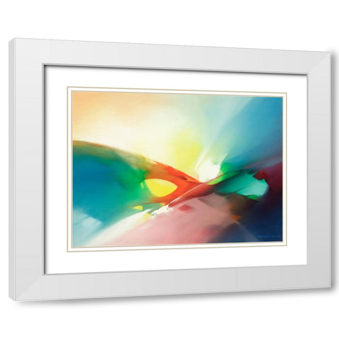 Feelings White Modern Wood Framed Art Print with Double Matting by Leung, Thomas