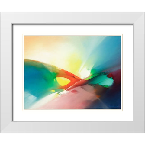 Feelings White Modern Wood Framed Art Print with Double Matting by Leung, Thomas