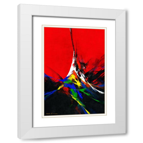 Joy White Modern Wood Framed Art Print with Double Matting by Leung, Thomas