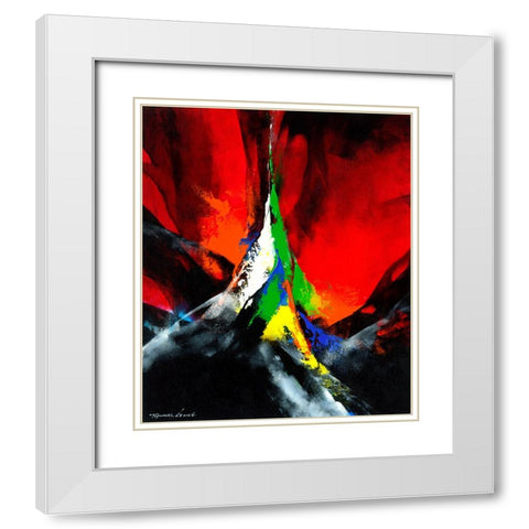 Joyful II White Modern Wood Framed Art Print with Double Matting by Leung, Thomas