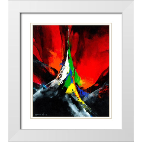 Joyful II White Modern Wood Framed Art Print with Double Matting by Leung, Thomas