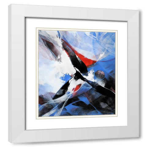 Action 1 White Modern Wood Framed Art Print with Double Matting by Leung, Thomas