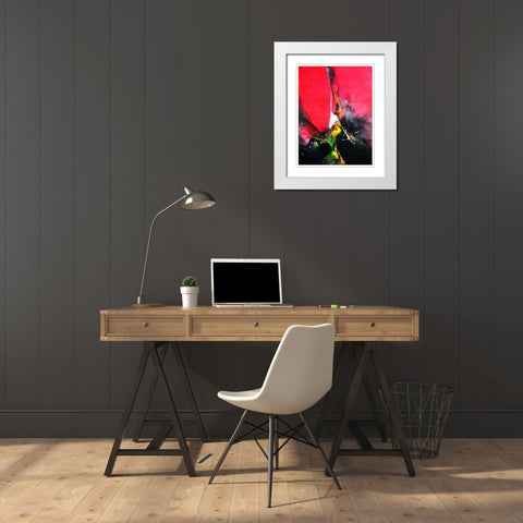 Action White Modern Wood Framed Art Print with Double Matting by Leung, Thomas