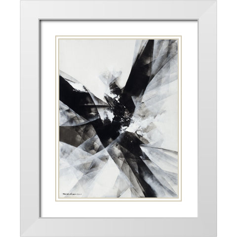 Crisscross White Modern Wood Framed Art Print with Double Matting by Leung, Thomas