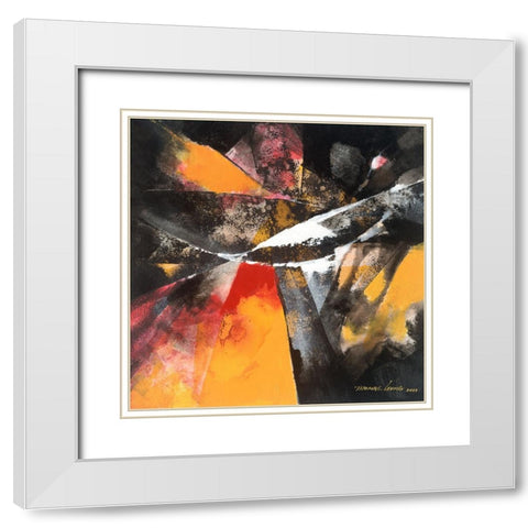 Amazing 1 White Modern Wood Framed Art Print with Double Matting by Leung, Thomas