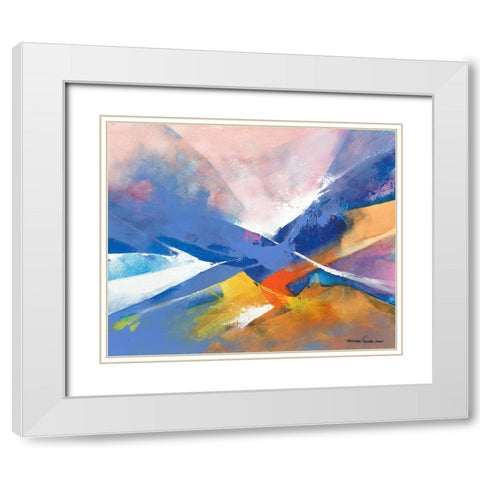 Temptation White Modern Wood Framed Art Print with Double Matting by Leung, Thomas