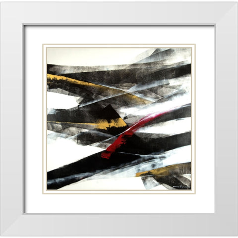 Exchange 2 White Modern Wood Framed Art Print with Double Matting by Leung, Thomas