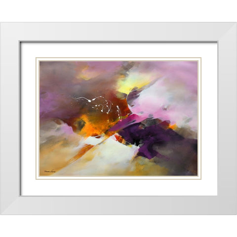 Untitled White Modern Wood Framed Art Print with Double Matting by Leung, Thomas