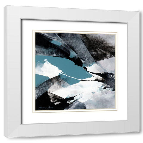 Wave 4 White Modern Wood Framed Art Print with Double Matting by Leung, Thomas