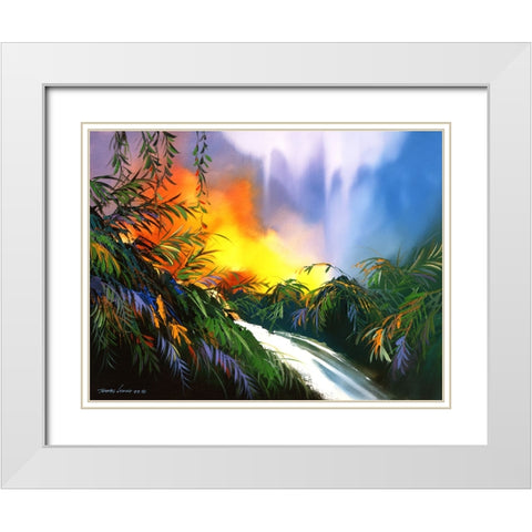 Meadow Brook White Modern Wood Framed Art Print with Double Matting by Leung, Thomas