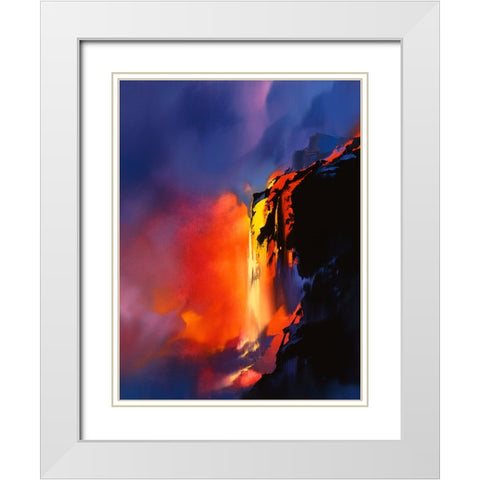 Fire Cliffs White Modern Wood Framed Art Print with Double Matting by Leung, Thomas
