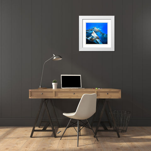 The Peace Holy Mountain White Modern Wood Framed Art Print with Double Matting by Leung, Thomas