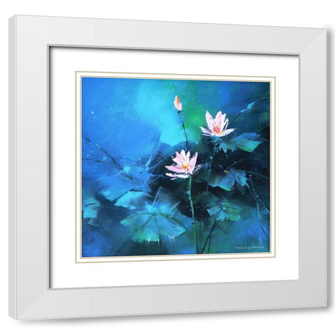 Gentlement White Modern Wood Framed Art Print with Double Matting by Leung, Thomas