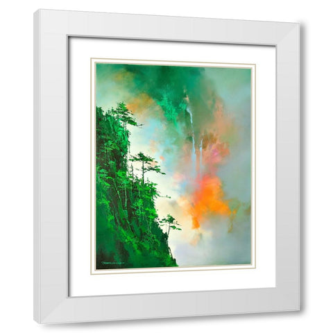 Wonderland White Modern Wood Framed Art Print with Double Matting by Leung, Thomas