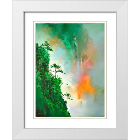 Wonderland White Modern Wood Framed Art Print with Double Matting by Leung, Thomas