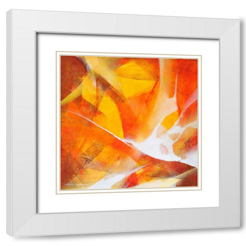 Fly Up White Modern Wood Framed Art Print with Double Matting by Leung, Thomas