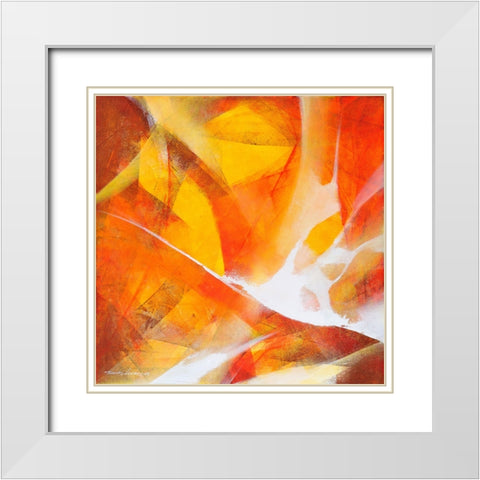 Fly Up White Modern Wood Framed Art Print with Double Matting by Leung, Thomas