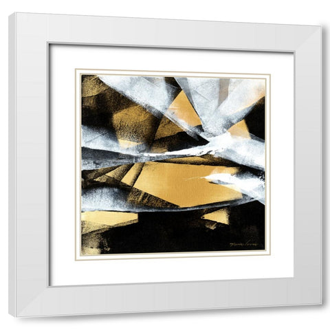 Wave 8 White Modern Wood Framed Art Print with Double Matting by Leung, Thomas