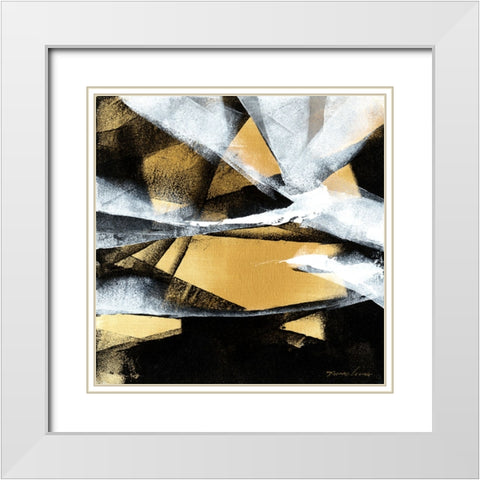 Wave 8 White Modern Wood Framed Art Print with Double Matting by Leung, Thomas