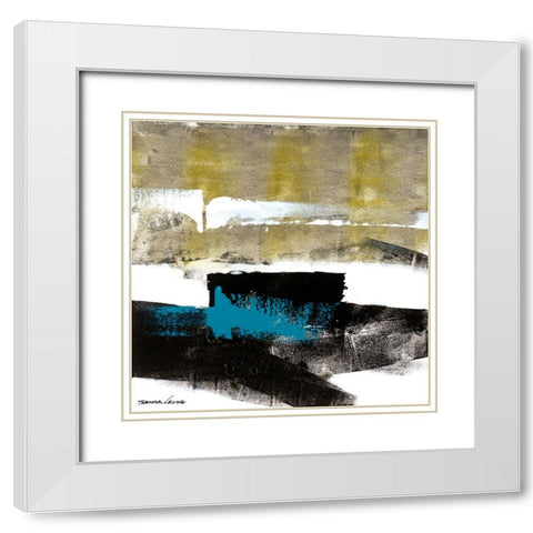 Wave 11 White Modern Wood Framed Art Print with Double Matting by Leung, Thomas
