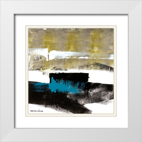 Wave 11 White Modern Wood Framed Art Print with Double Matting by Leung, Thomas