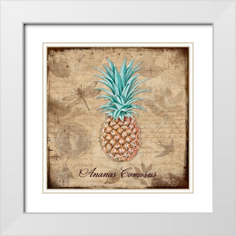 Ananas Comosus White Modern Wood Framed Art Print with Double Matting by Lavoie, Tina