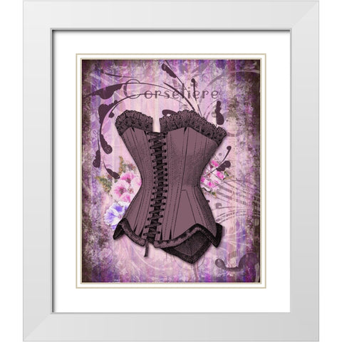 Corsetiere Deux White Modern Wood Framed Art Print with Double Matting by Lavoie, Tina