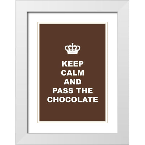 Pass The Chocolate White Modern Wood Framed Art Print with Double Matting by Lavoie, Tina