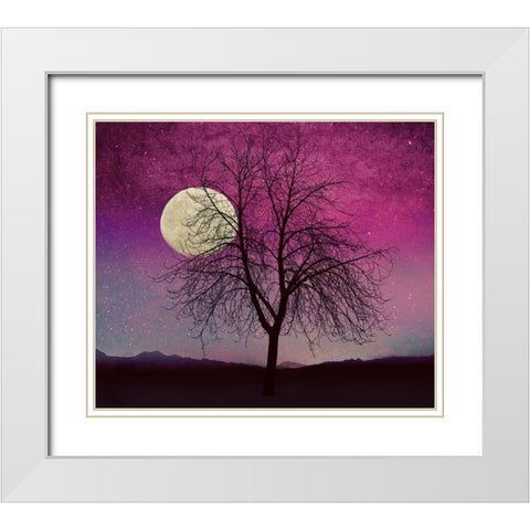 Pink Twilight White Modern Wood Framed Art Print with Double Matting by Lavoie, Tina