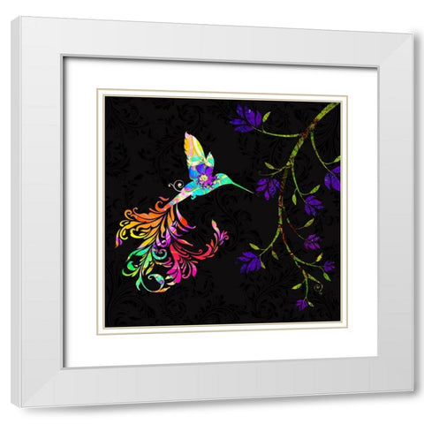 Psychedelic Twilight White Modern Wood Framed Art Print with Double Matting by Lavoie, Tina