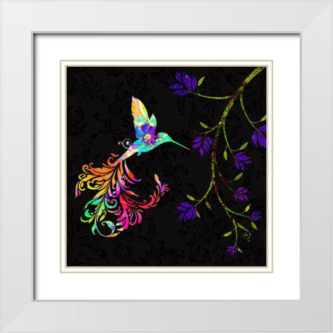 Psychedelic Twilight White Modern Wood Framed Art Print with Double Matting by Lavoie, Tina