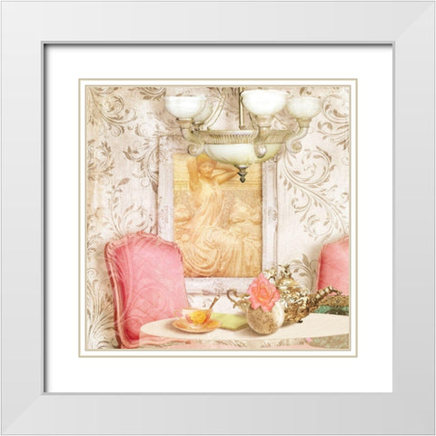Hotel Regina Paris Tea Room I White Modern Wood Framed Art Print with Double Matting by Lavoie, Tina