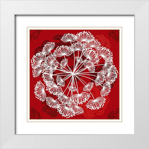 Queen Ann Pattern White Modern Wood Framed Art Print with Double Matting by Lavoie, Tina
